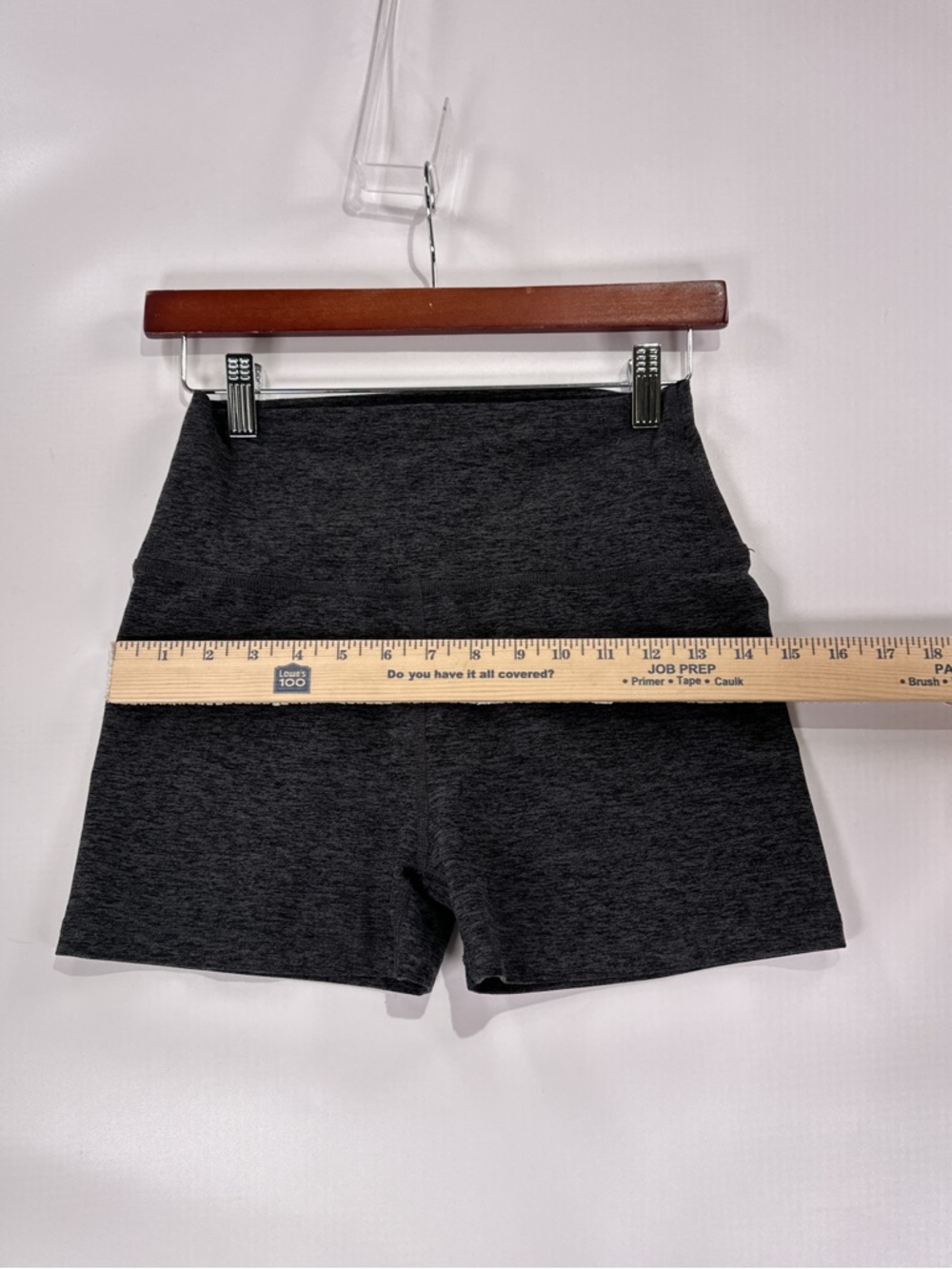Beyond Yoga Keep Pace Biker Shorts High Waisted 5" Spacedye Charcoal Heather M - Picture 9 of 10